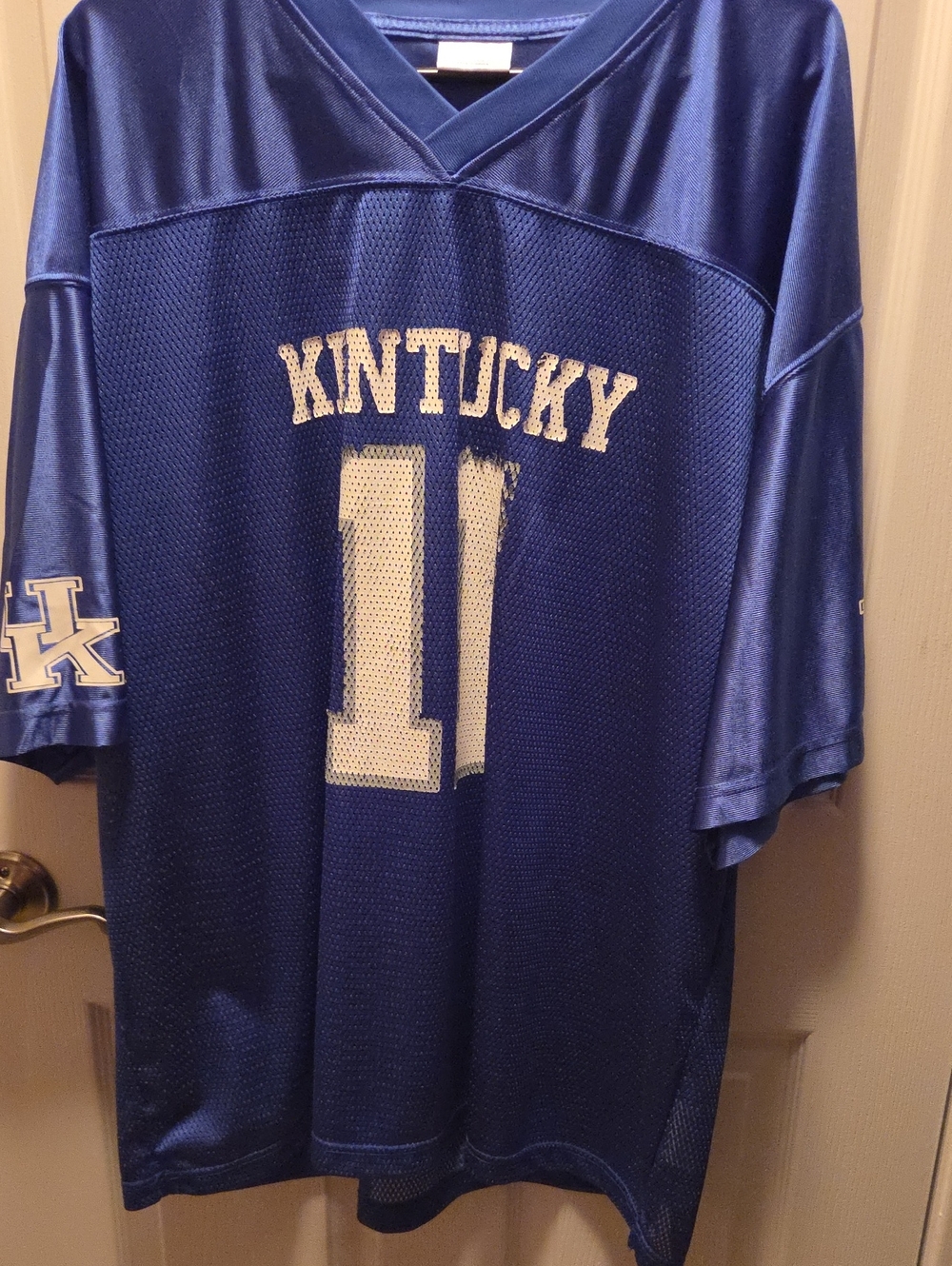 Pro Edge Blue Kentucky Mesh Football Jersey with White Number